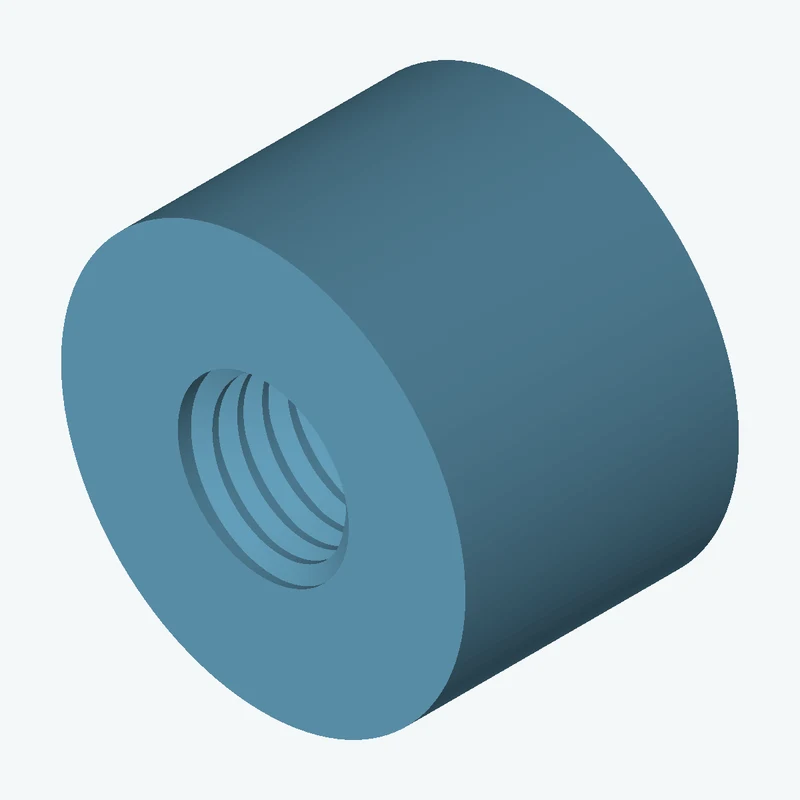 One M12x1.75 tapped hole in a cylinder — 0034