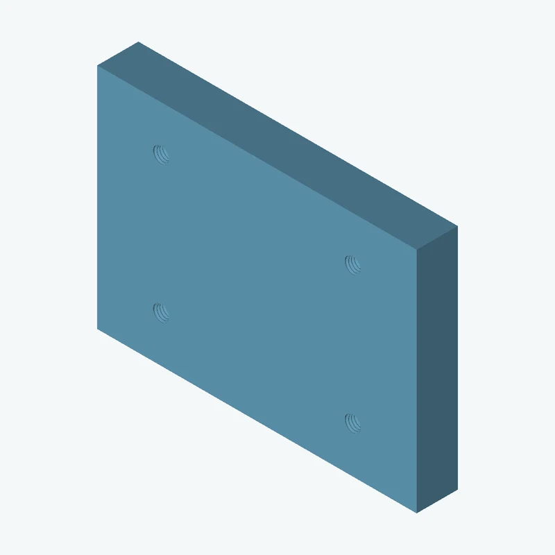 Four M4x0.7 tapped holes in a plate — 0088