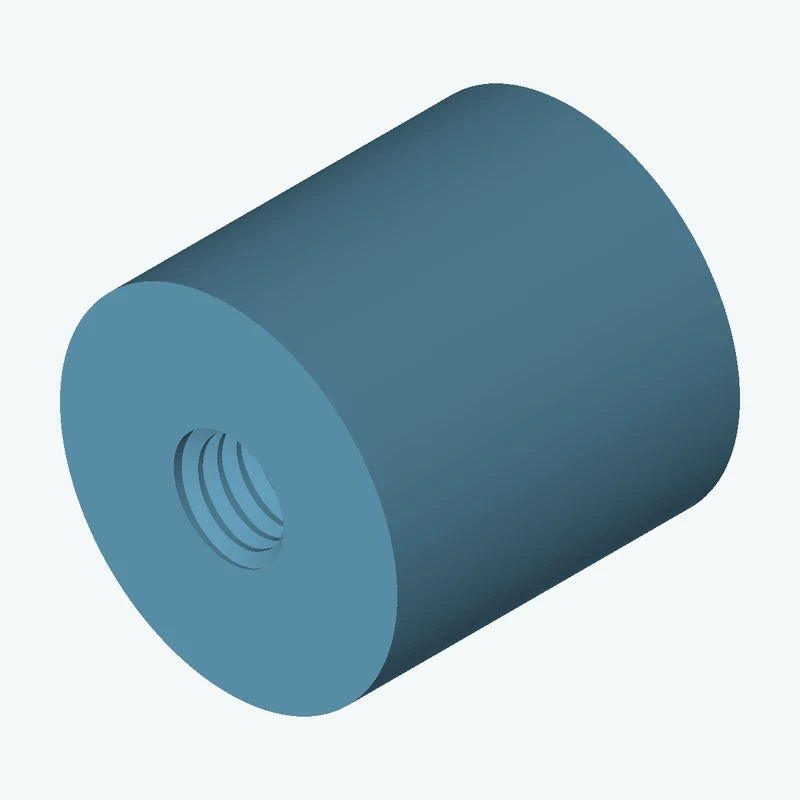 One M4x0.7 tapped hole in a cylinder — 0251