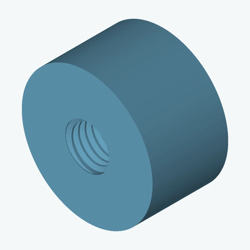 One M10x1.5 tapped hole in a cylinder — 0286