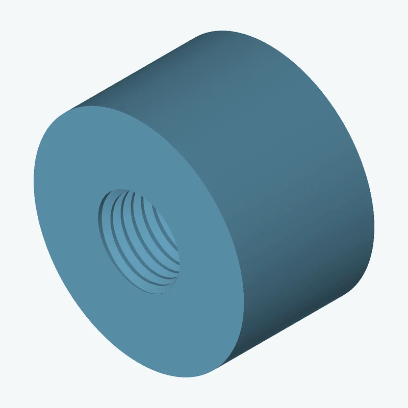 One M16x2 tapped hole in a cylinder — 0749