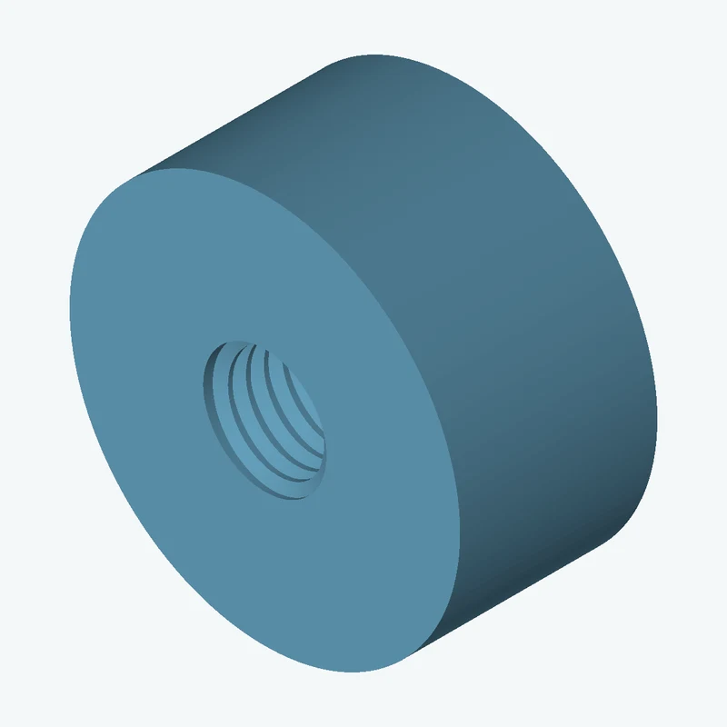 One M12x1.75 tapped hole in a cylinder — 0773