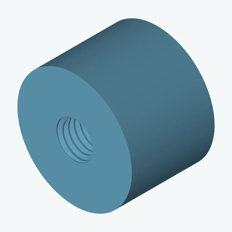 One M8x1.25 tapped hole in a cylinder — 0952