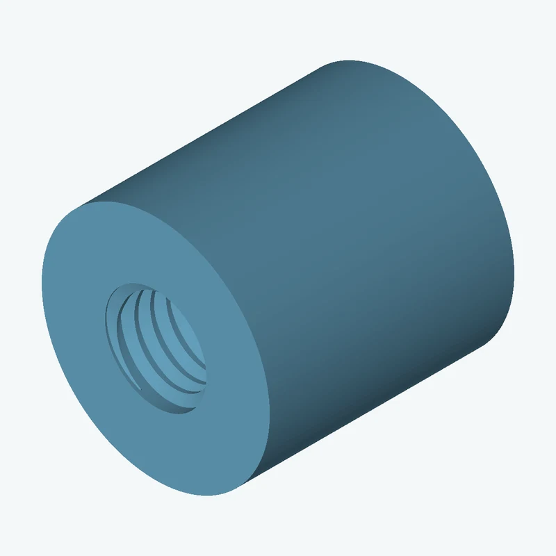 One M8x1.25 tapped hole in a cylinder — 0989