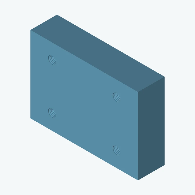 Four M6x1 tapped holes in a plate — 1049