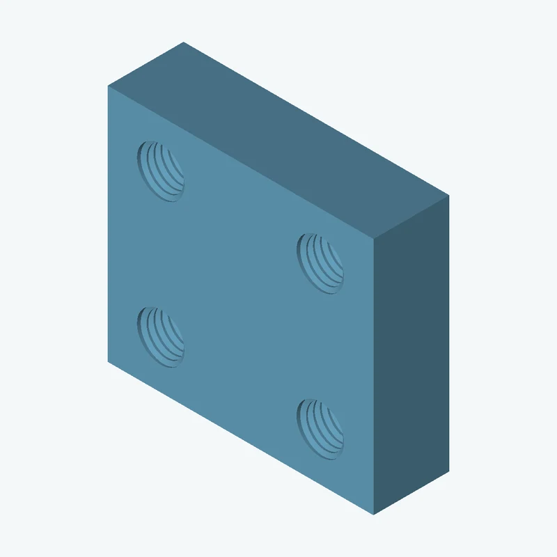 Four M12x1.75 tapped holes in a plate — 1097