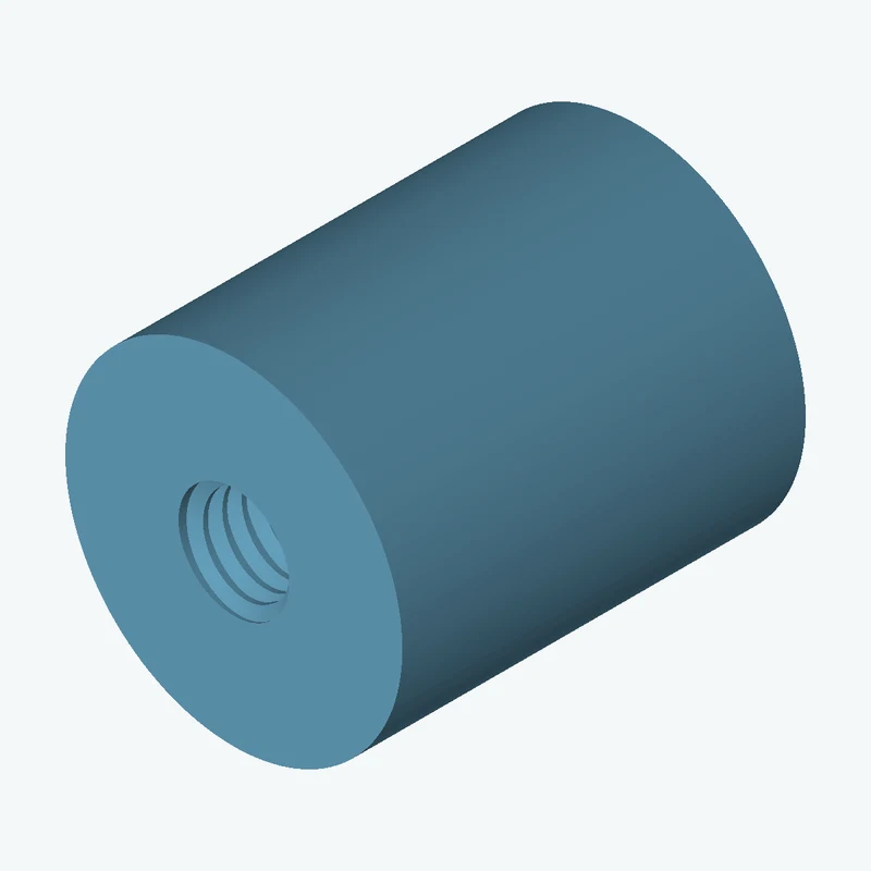 One M4x0.7 tapped hole in a cylinder — 1134