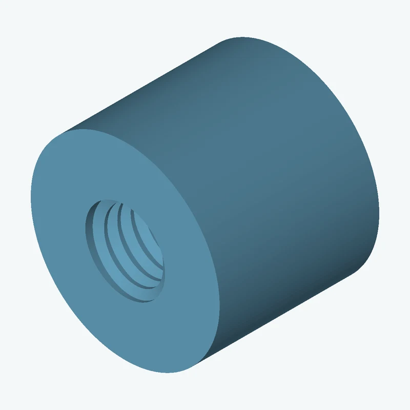 One M6x1 tapped hole in a cylinder — 1153