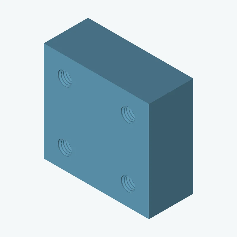 Four M6x1 tapped holes in a plate — 1236