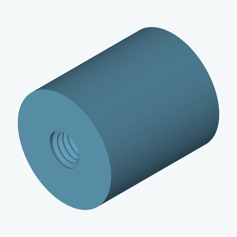 One M4x0.7 tapped hole in a cylinder — 1252
