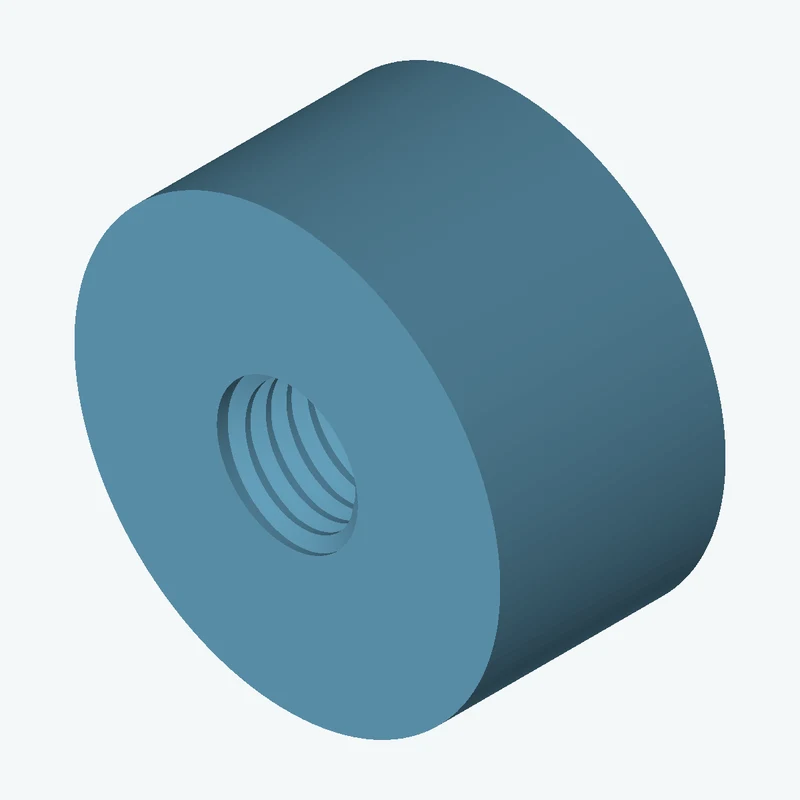 One M12x1.75 tapped hole in a cylinder — 1363