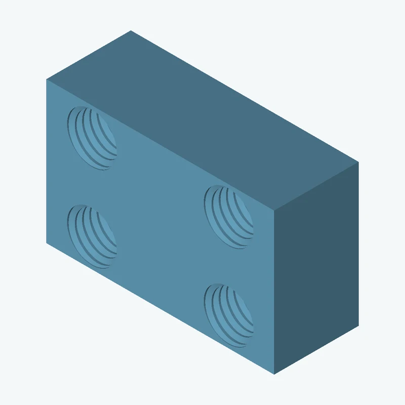 Four M12x1.75 tapped holes in a plate — 1401