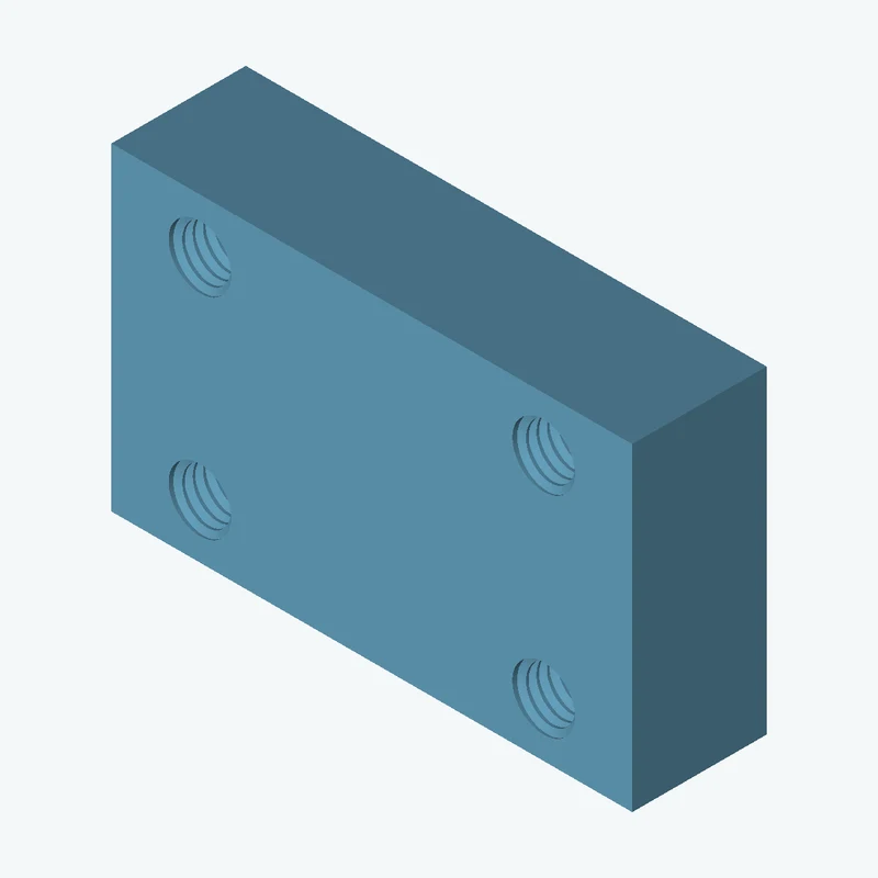 Four M6x1 tapped holes in a plate — 1406