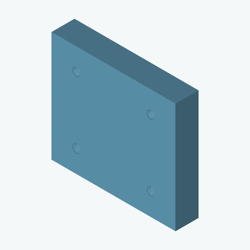 Four M5x0.8 tapped holes in a plate — 1408