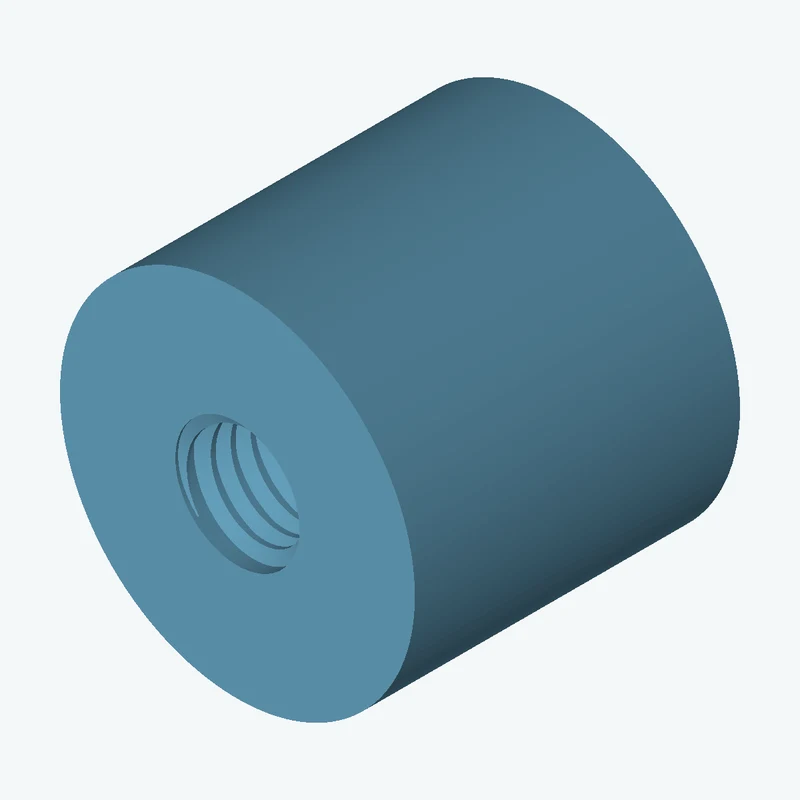 One M5x0.8 tapped hole in a cylinder — 1506