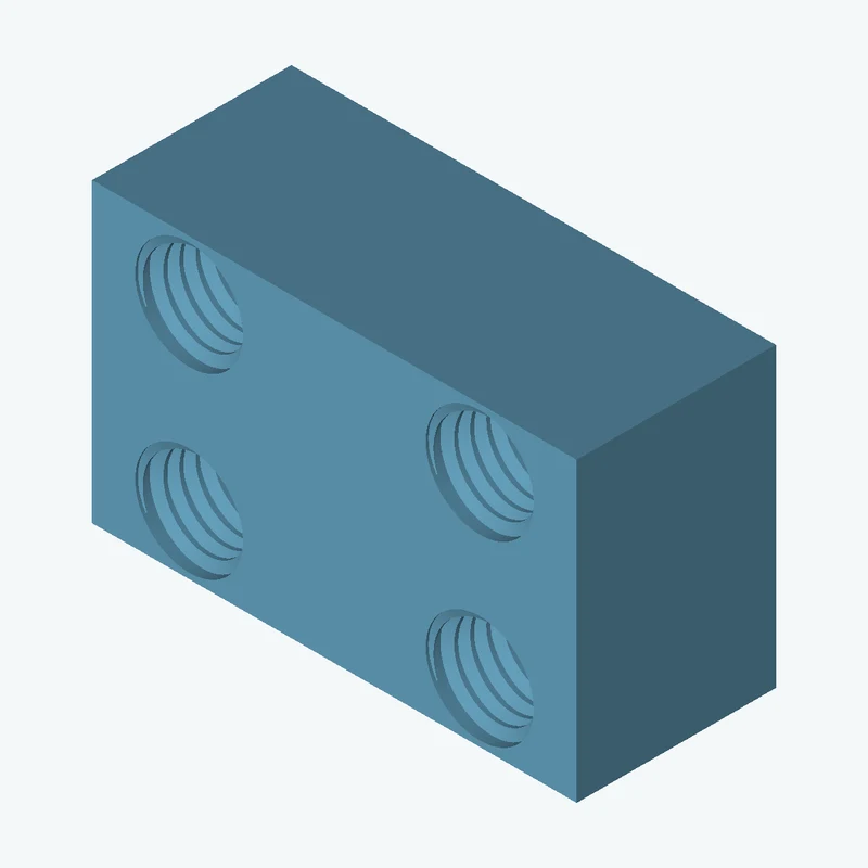 Four M10x1.5 tapped holes in a plate — 1570
