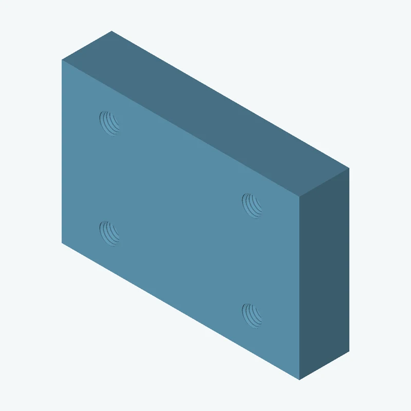 Four M5x0.8 tapped holes in a plate — 1594