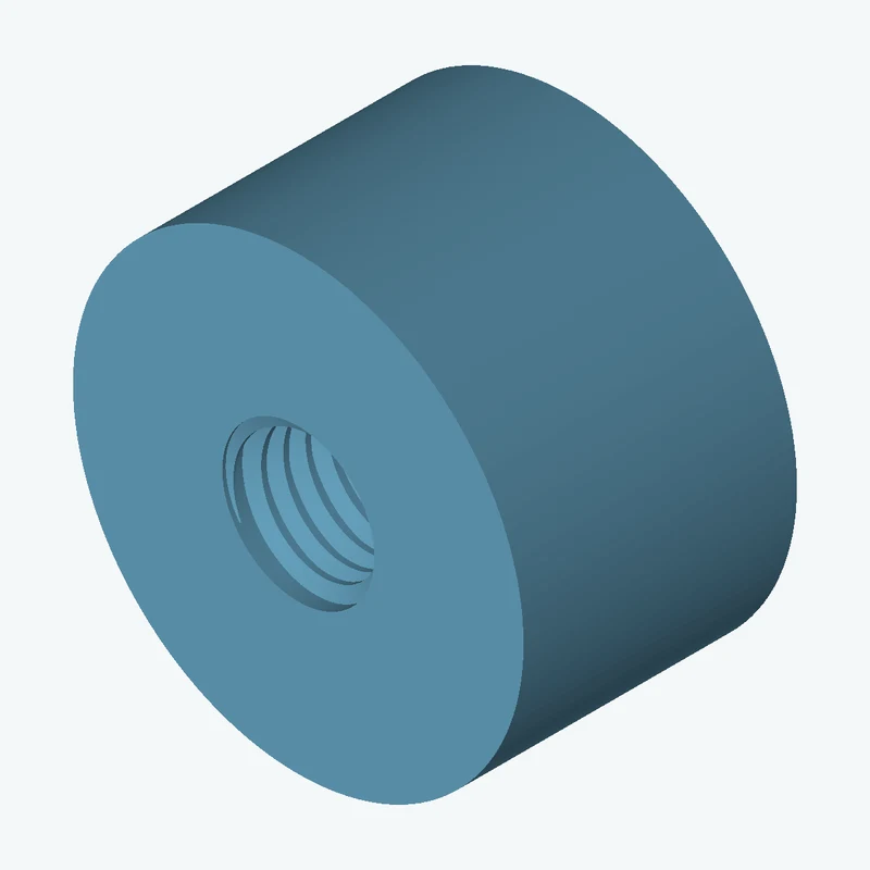 One M12x1.75 tapped hole in a cylinder — 1662