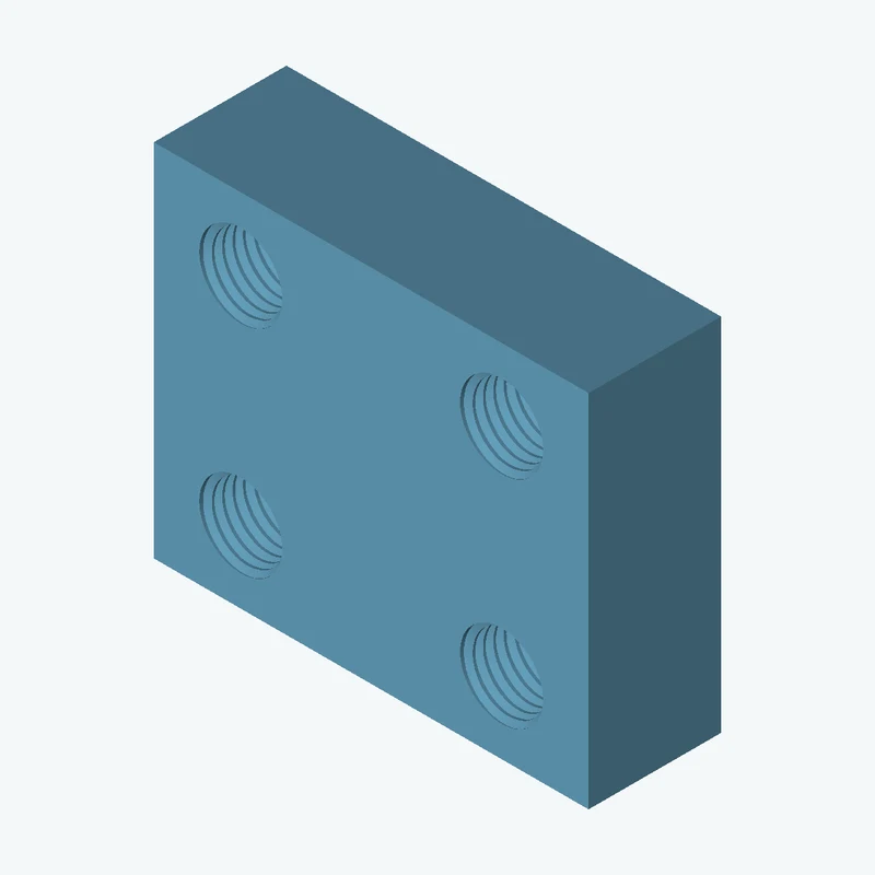 Four M16x2 tapped holes in a plate — 2018