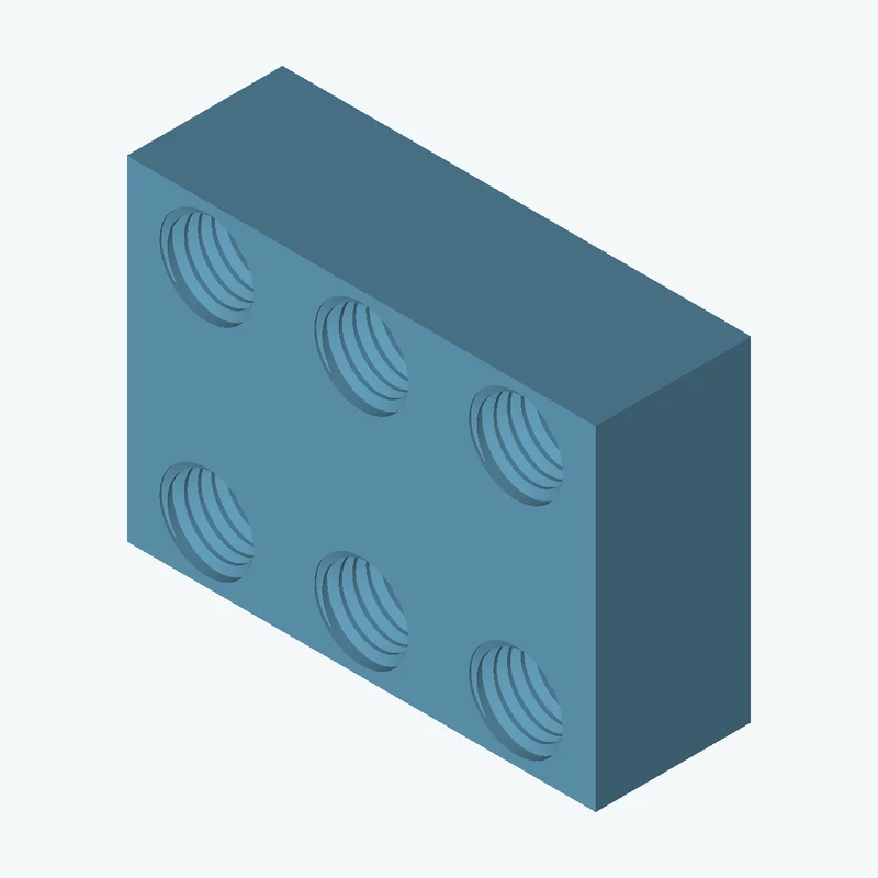 Six M12x1.75 tapped holes in a plate — 2054