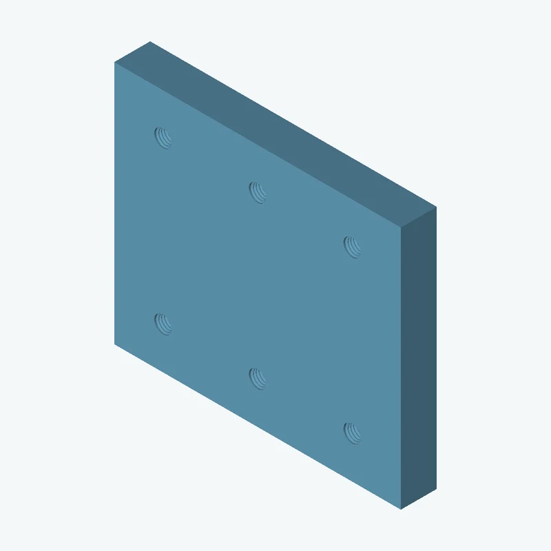Six M5x0.8 tapped holes in a plate — 2175