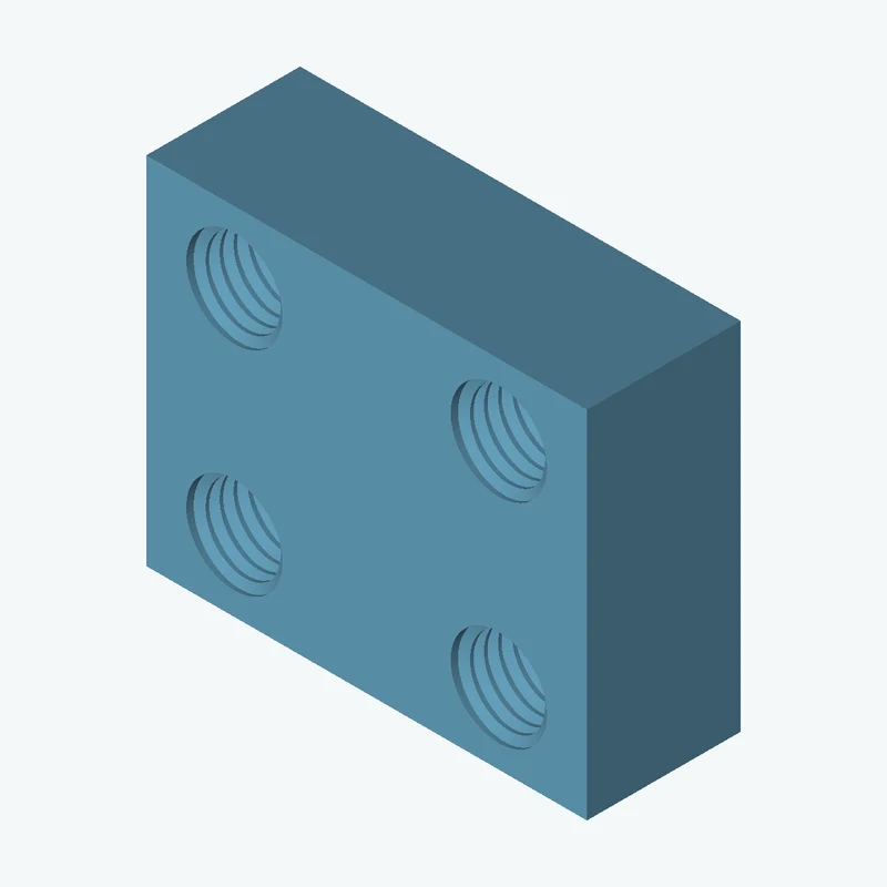 Four M12x1.75 tapped holes in a plate — 2311