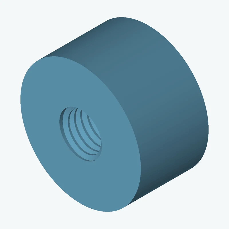 One M12x1.75 tapped hole in a cylinder — 2337