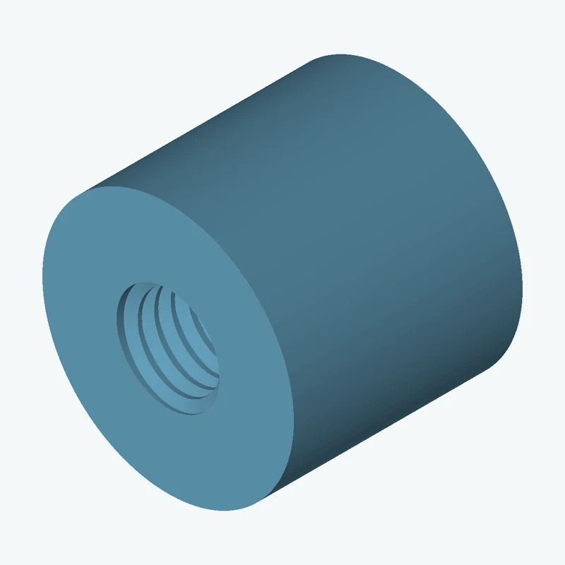 One M5x0.8 tapped hole in a cylinder — 2374