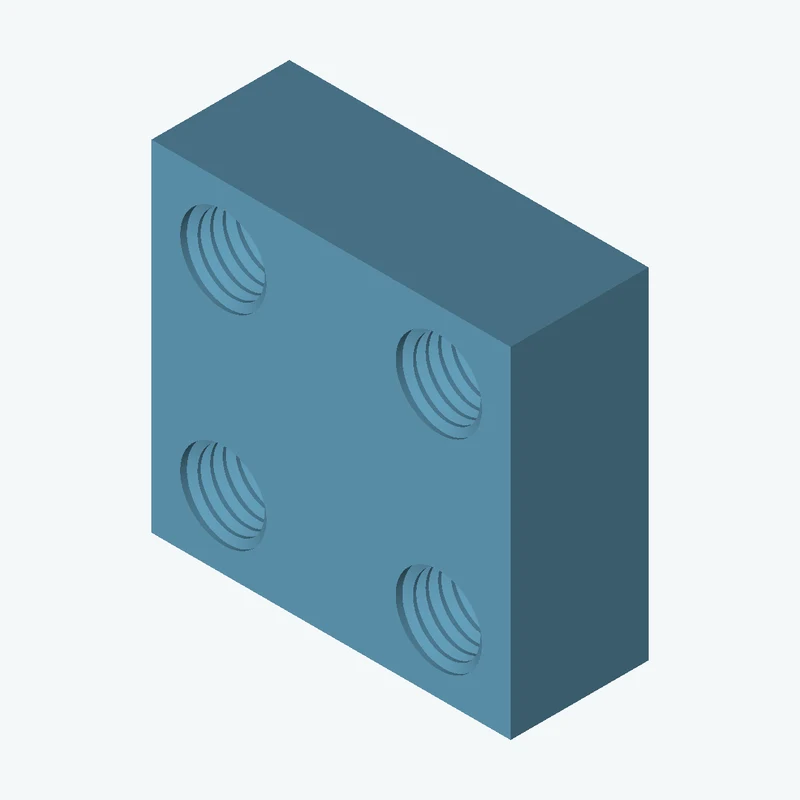 Four M12x1.75 tapped holes in a plate — 2417