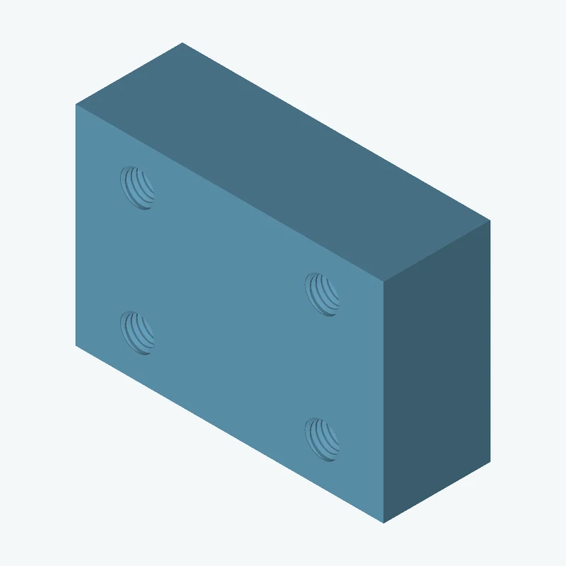 Four M5x0.8 tapped holes in a plate — 2586
