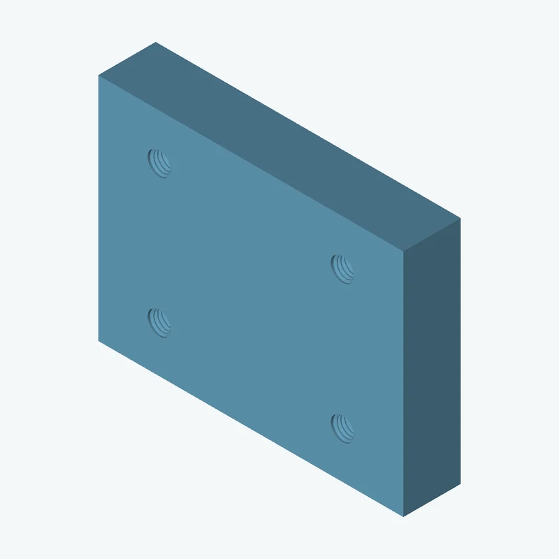 Four M6x1 tapped holes in a plate — 2692