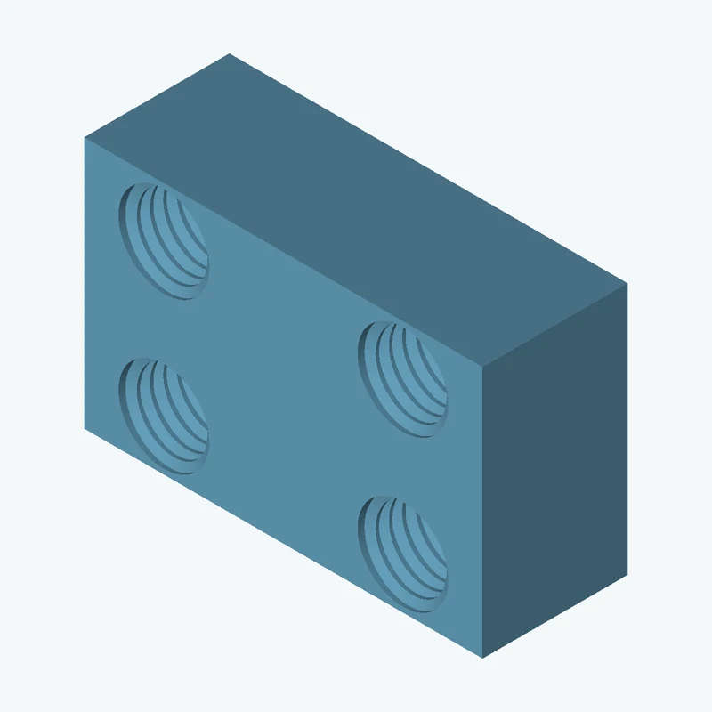 Four M12x1.75 tapped holes in a plate — 2939