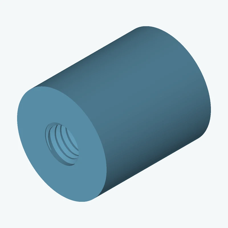 One M5x0.8 tapped hole in a cylinder — 3106