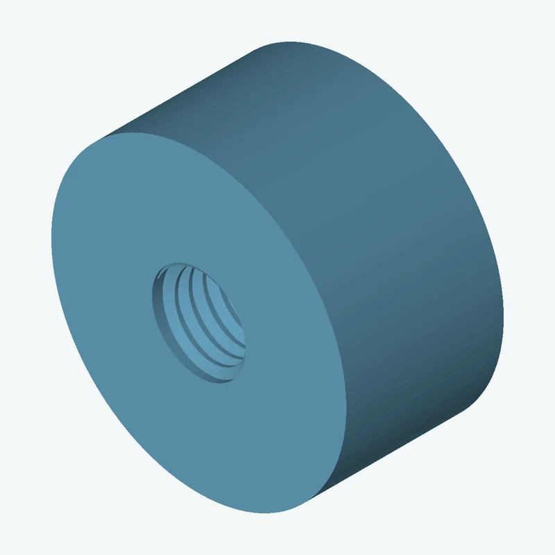 One M10x1.5 tapped hole in a cylinder — 3298