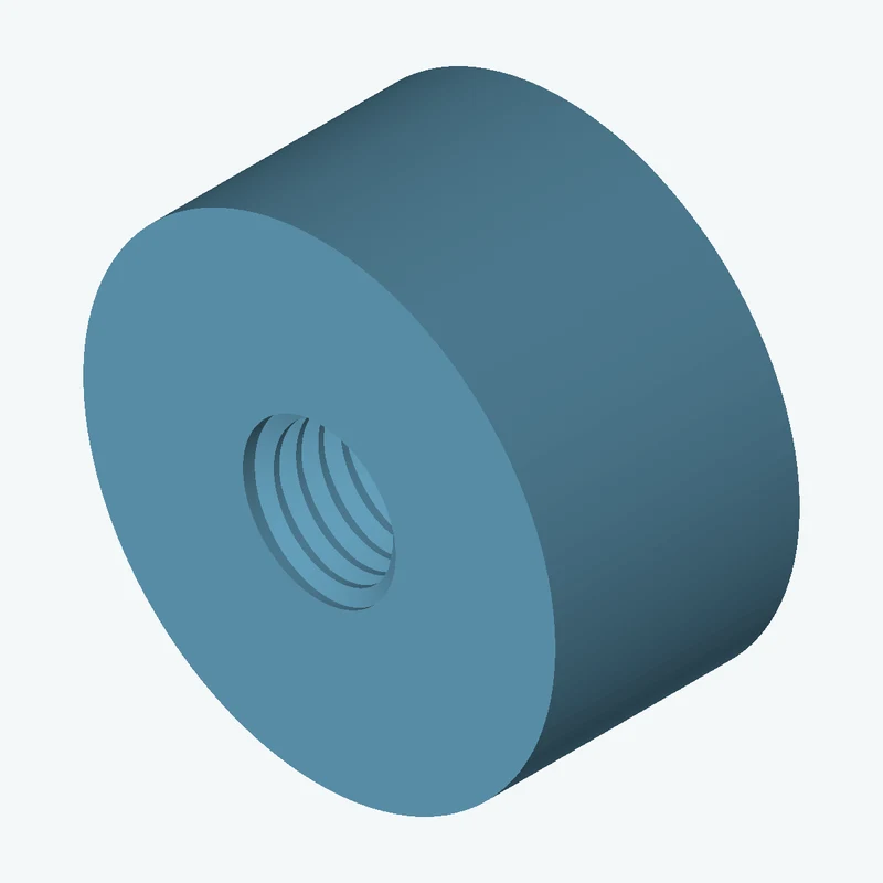 One M12x1.75 tapped hole in a cylinder — 3704