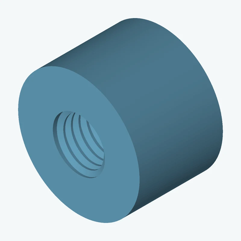 One M12x1.75 tapped hole in a cylinder — 3782