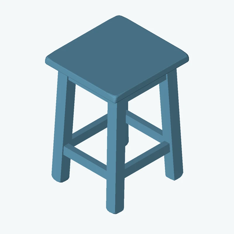 Painted Wooden Stool
