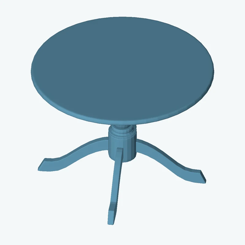 Round Wooden Table 01
