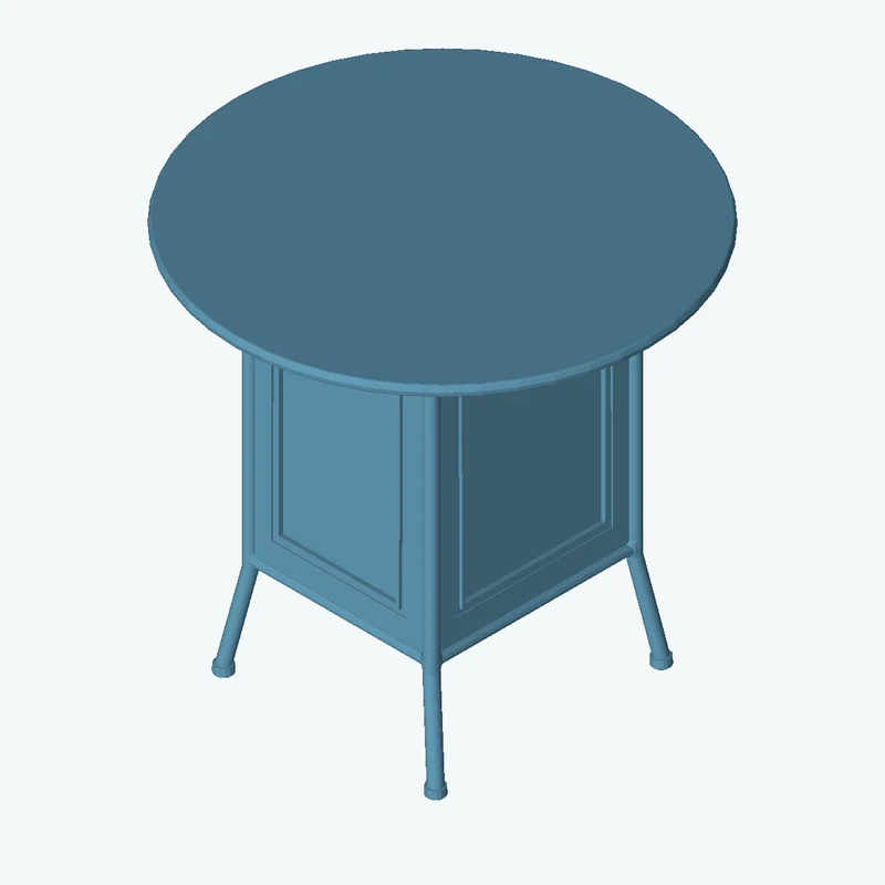 Round Wooden Table 02